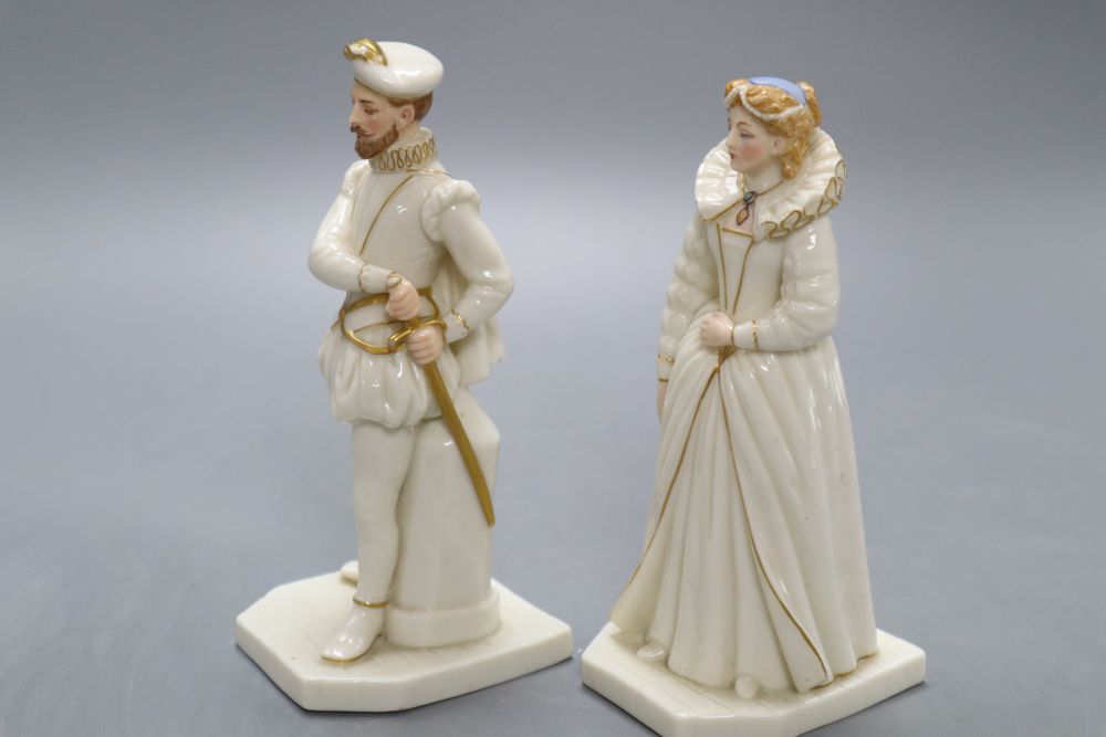 A pair of Royal Worcester figures, height 16cm